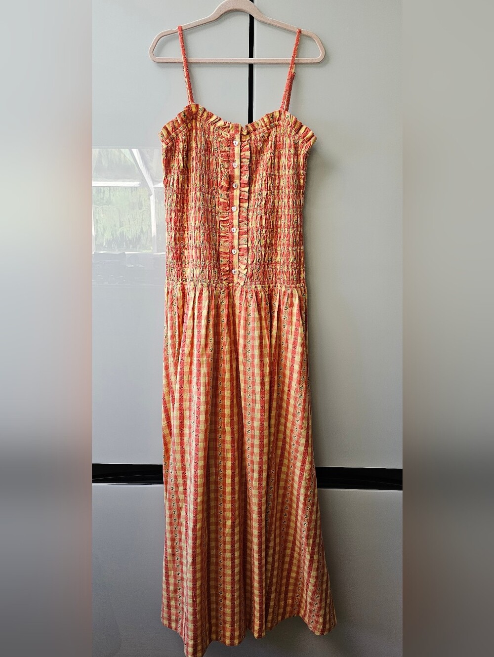 Damson Madder Grace Smocked Cotton Midi Sundress - Picture 2 of 9